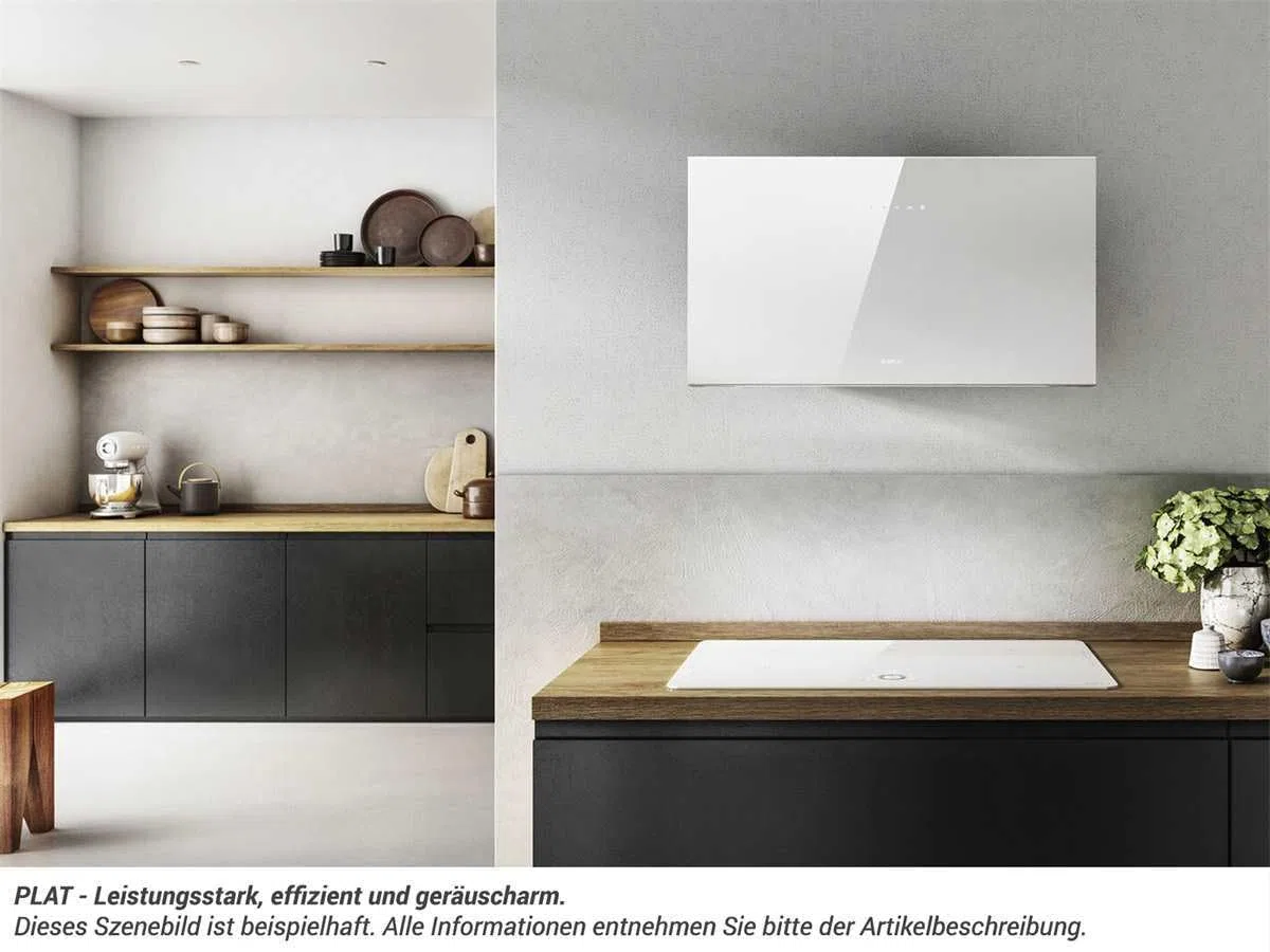 Cappa da cucina Cucina da 55 cm, Filtrante, Installazione Parete, Bianco - Elica PLAT WH/F/55