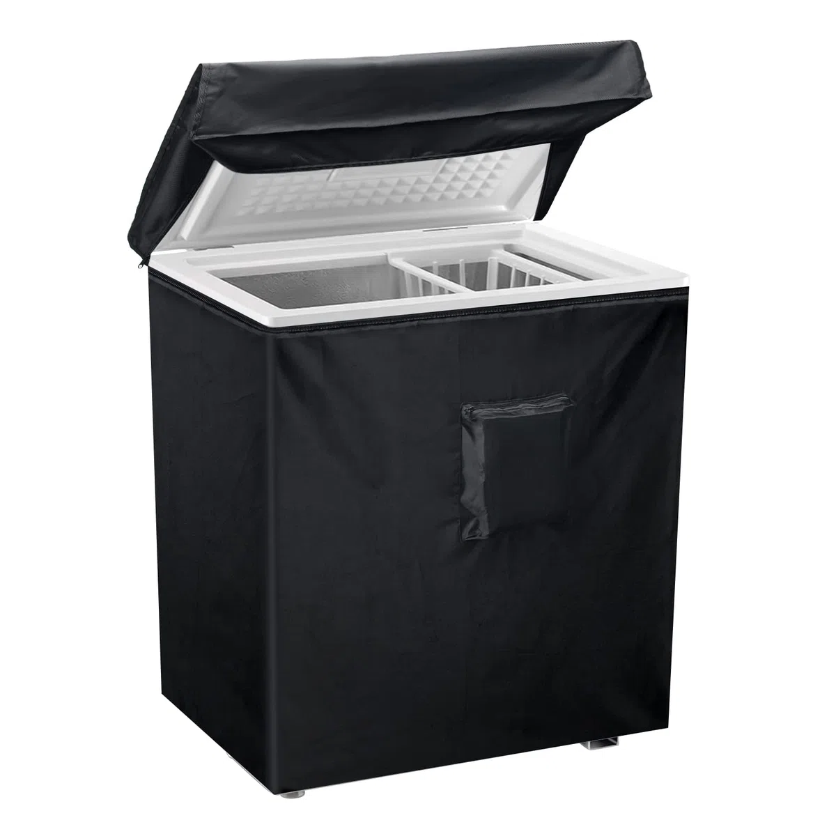 Luxiv - Copertura Impermeabile per Congelatore, 101 x 25 x 35 cm, Compatta, con Coperchio Superiore per Apertura e Tasca, Nero