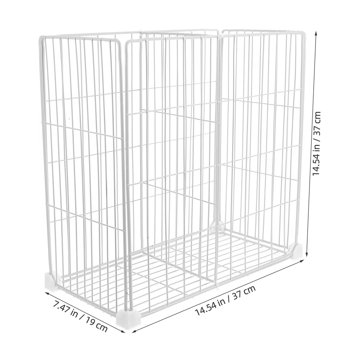 Organizer Bianco in Ferro Design a Griglia e Cesto Inferiore per Massimizzare Lo Spazio nel Congelatore, Facile da Installare in Armadi e Freezer Profondi