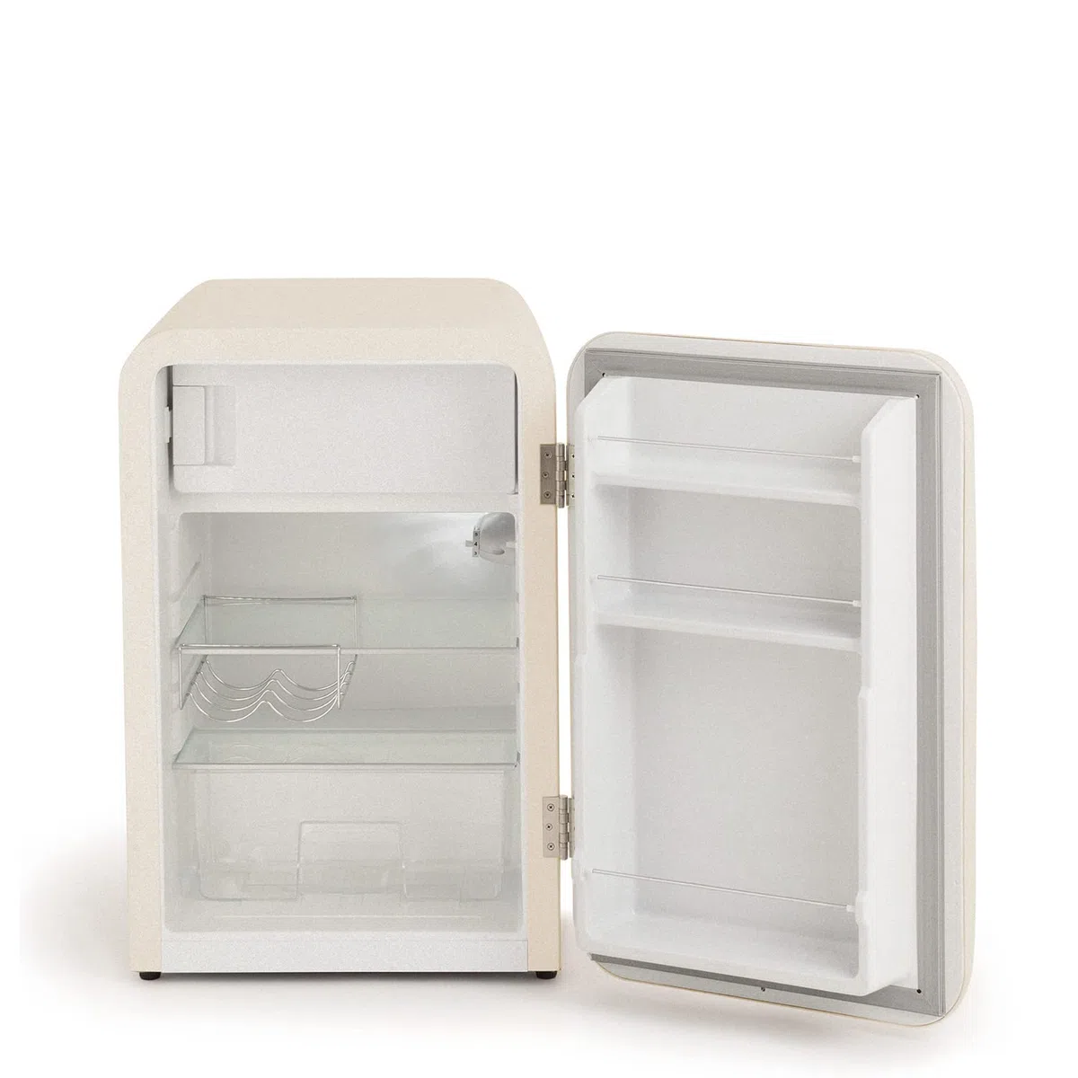CREATE / RETRO FRIDGE 83.5 ROSE GOLD/Frigorifero bianco sporco maniglia oro rosato/Minibar, congelatore, 83.5 cm