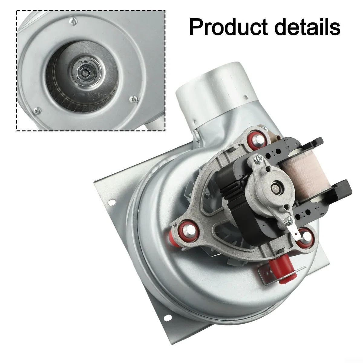 35 W Parete Hanging Furnace Motor Alluminio Shell Lumaca Fan Assembly per il riscaldamento Apparecchiature di ventilazione Stabile Forte flusso d'aria Lunga durata Finitura argento