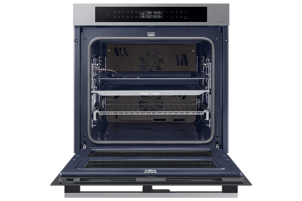 Forno Samsung ad incasso NV7B4340UBS 60 cm 76 l dual cook flex serie 4 doppia porta vapore grill wifi display led inox classe a+