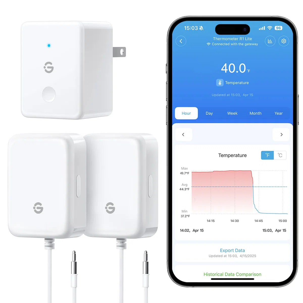 GoveeLife Termometro WiFi per frigorifero con allarme, misuratore di temperatura digitale wireless per congelatore con controllo tramite app, 2 anni di esportazione dati gratuita, per casa, cucina