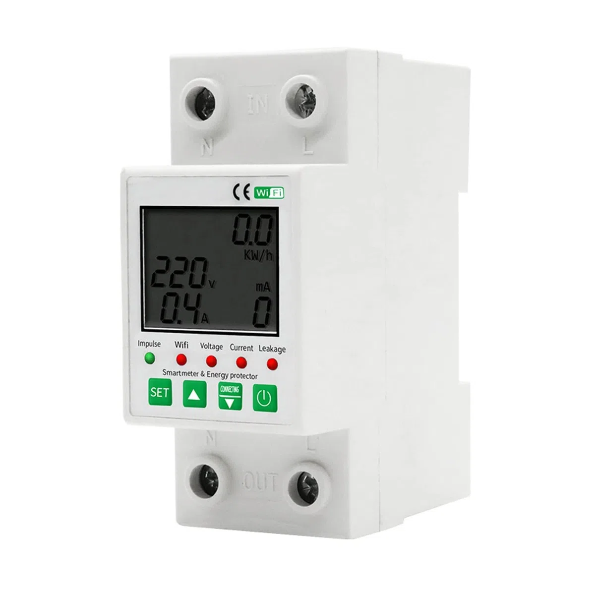 Tuya Smart Energy Meter 2P 63A KWh Over Under Voltage Leakage Protection Contatore di energia intelligente
