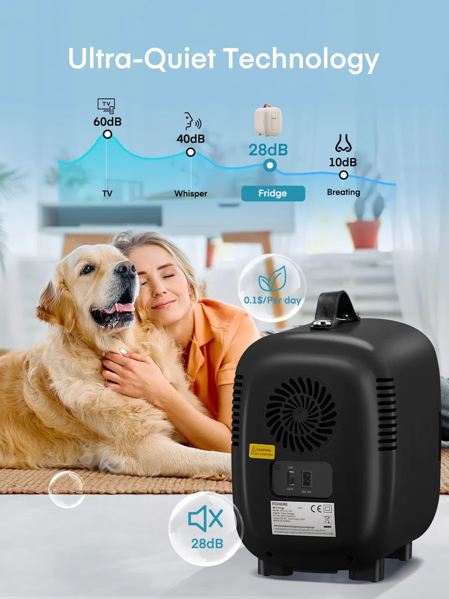 FOHERE Mini Frigo 2 in 1, Frigorifero Portatile da 5 Litri