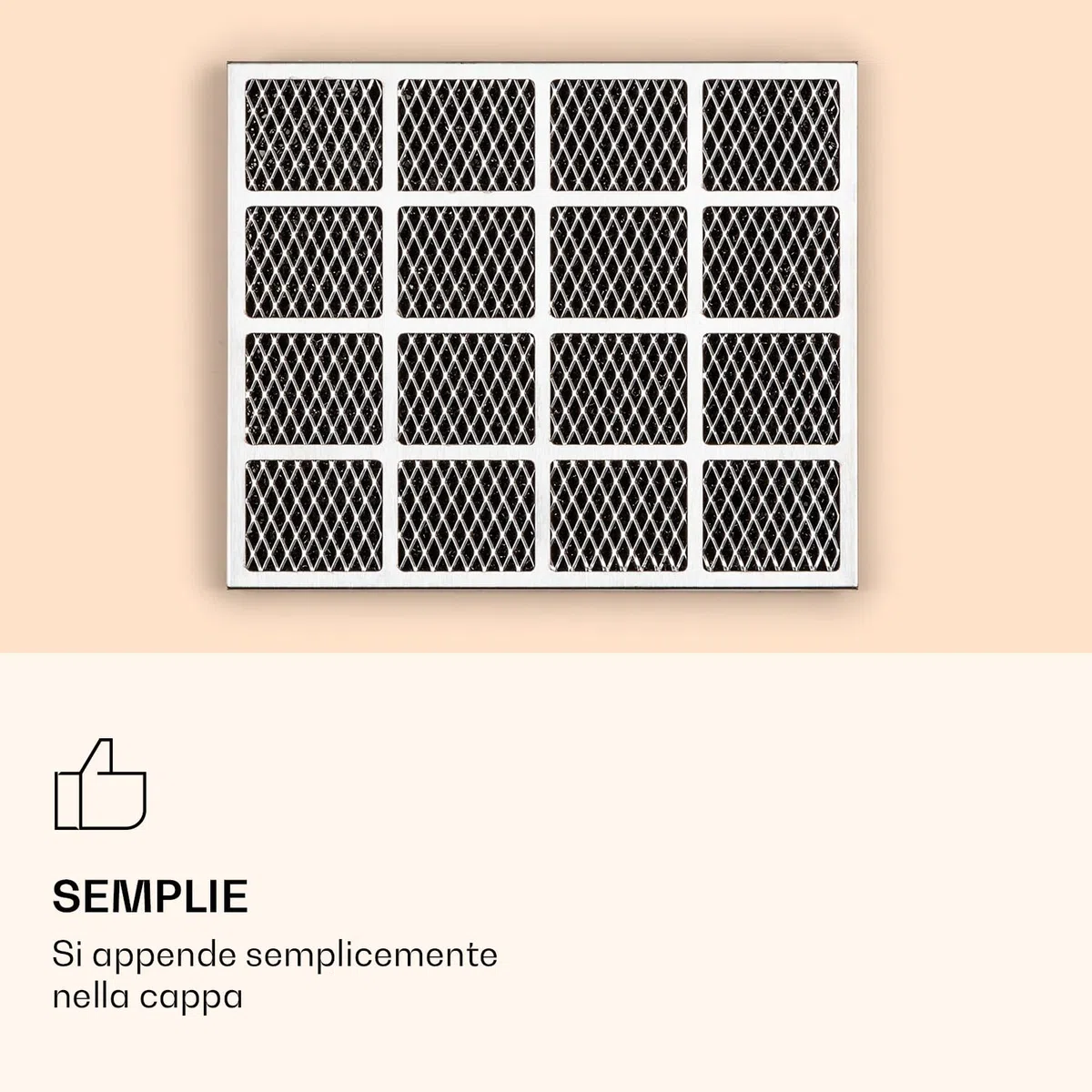 KLARSTEIN Mariana - Filtro ai Carboni Attivi, Filtro per Cappa aspirante, Accessorio, Pezzo di Ricambio, 20 x 2 x 17 cm (LxAxP), Cappa da Cucina, Filtro a Carbone