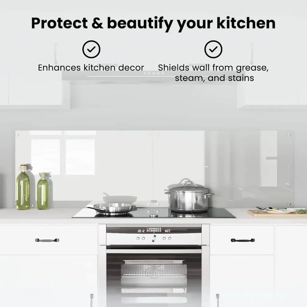 vidaXL Schienale da Cucina 2 PCS Trasparente 90 x 50 cm, Design da Cucina alla Moda: Schienale in Vetro, Parete Resistente al Calore, estetica Moderna per la ristrutturazione
