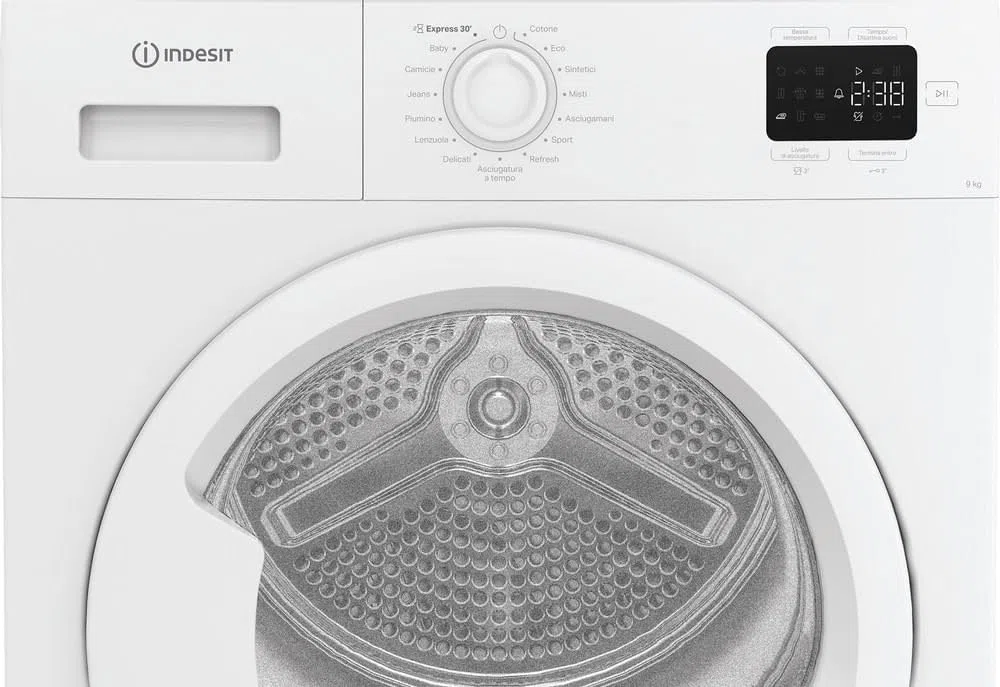 Indesit C YD 92D WW IT – Asciugatrice 9 Kg A Pompa di Calore, Libera Installazione, Classe E, Filtro 2 In 1, Ciclo Veloce, Cotone Eco, Refresh. 84,6 x 59,8 x 60,7 cm
