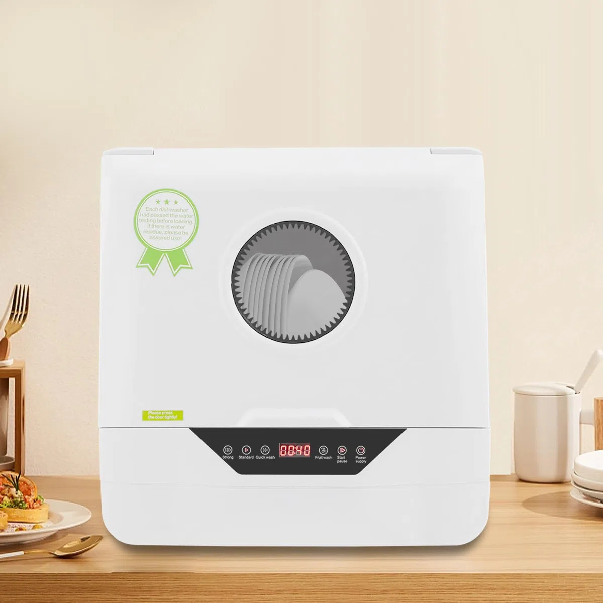Mini lavastoviglie da 220 V, 800 W, con 4 programmi di lavaggio, per cucina, appartamento, campeggio, camper