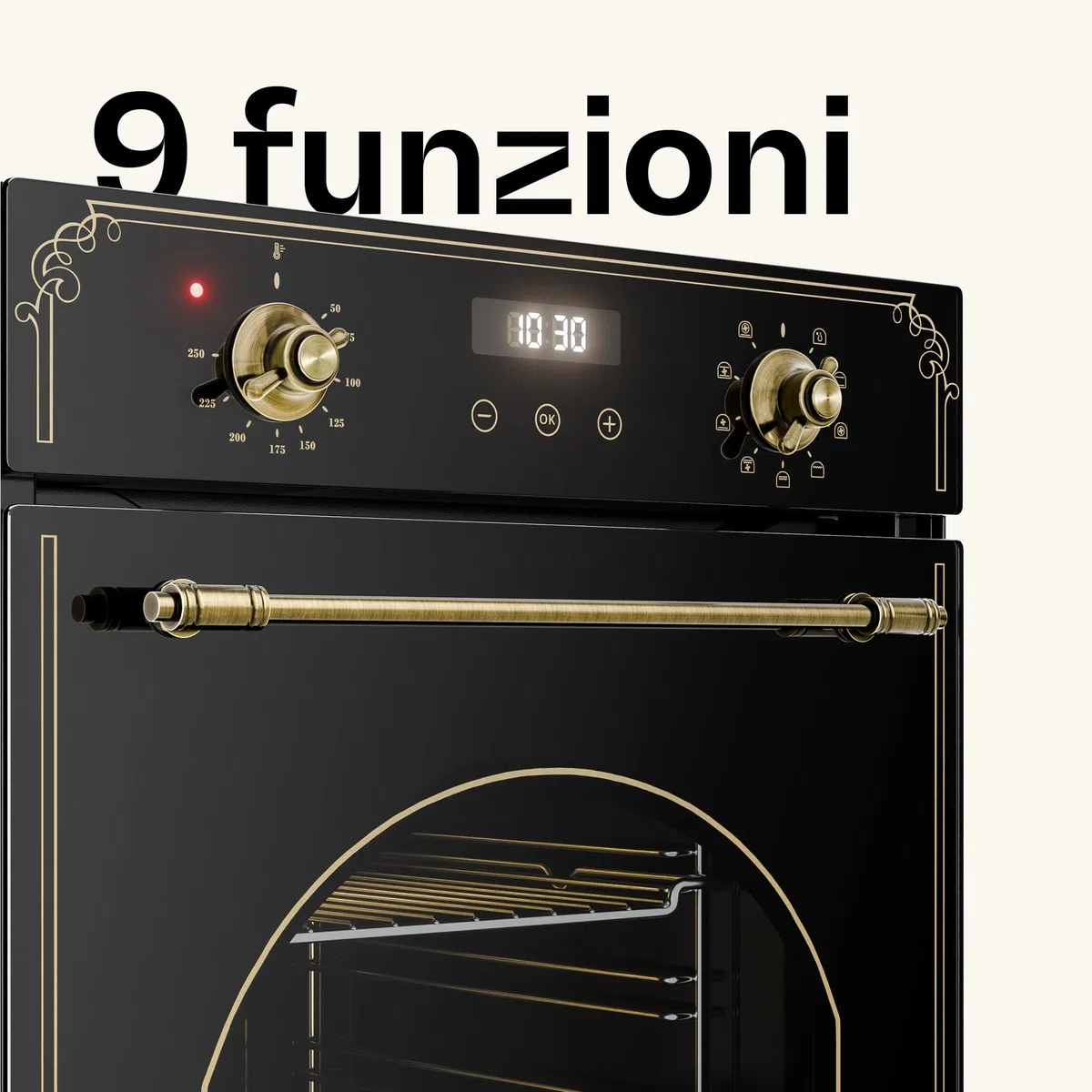 Klarstein Elizabeth Slim - Forno da Incasso, 49L, 9 Funzioni, Pulizia a Vapore, Timer Digitale, Forno Elettrico Ventilato, Sportello Rimovibile, Classe Energetica A, Design Nero, 45cm