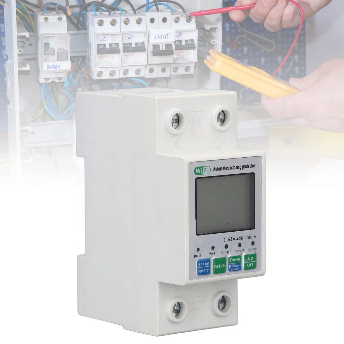 Monitor di Energia Intelligente WiFi Misuratore di Potenza con Controllo Remoto e Display Digitale