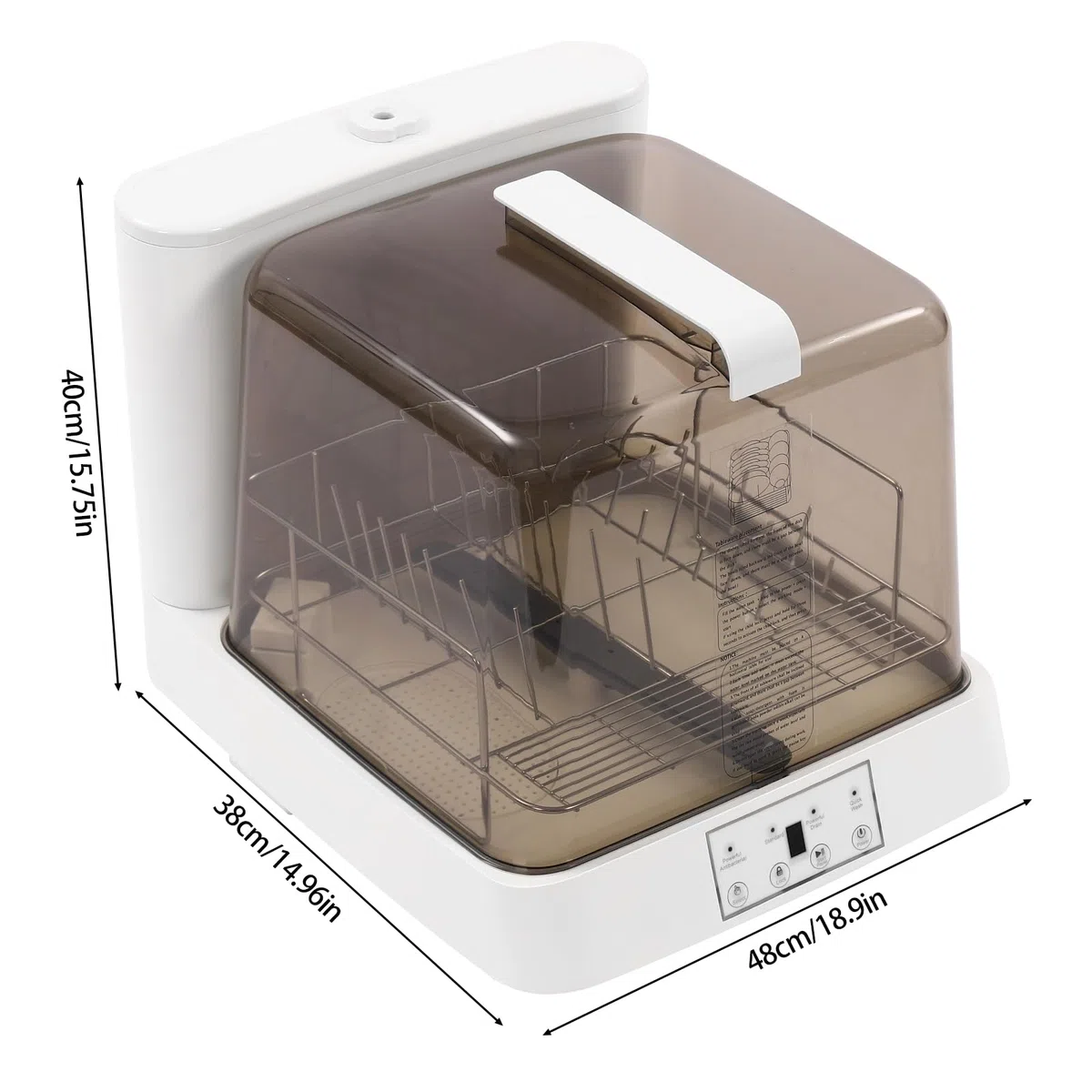 Lavastoviglie Portatile Lavastoviglie Automatico con Serbatoio Mini Lavastoviglie per Appartamenti Dormitori e Camper Bianco Marrone