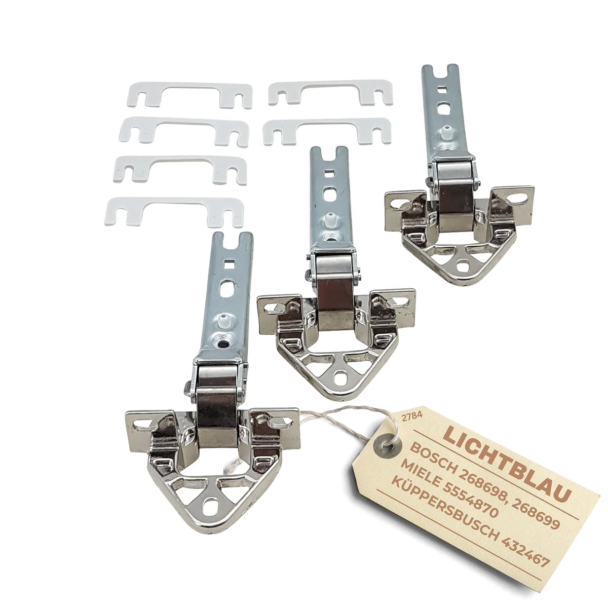 Lichtblau Set cerniere sportello frigo 3 pz. 268698, 00268698, 268699, 00268699 per Bosch, Siemens I Set cerniere sopra e sotto per sportello frigo