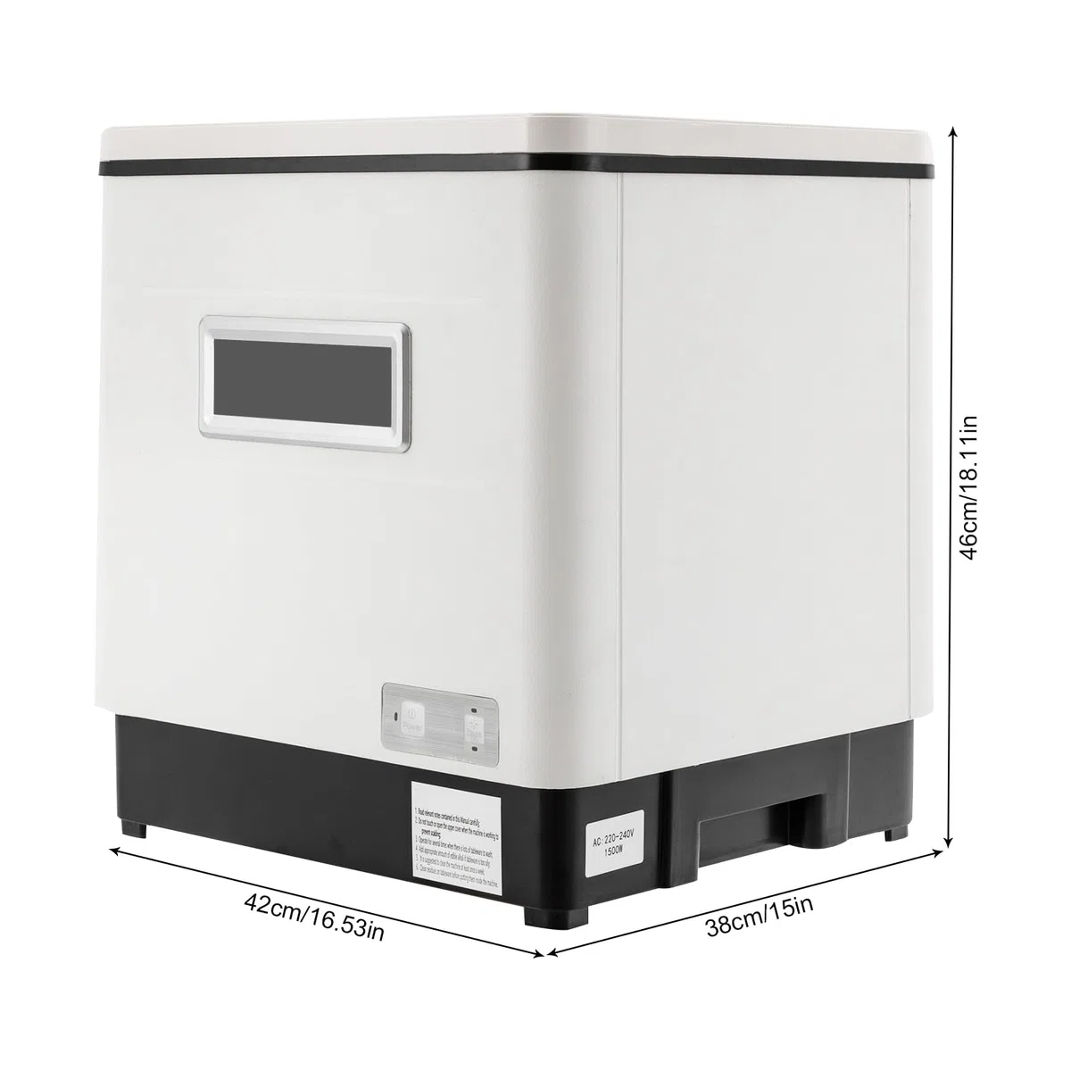 Mini lavastoviglie da tavolo 1500W con funzione di asciugatura, lavastoviglie per cucine piccole, appartamenti, 60L, piccola lavastoviglie per casa, ufficio, campeggio con allacciamento idrico