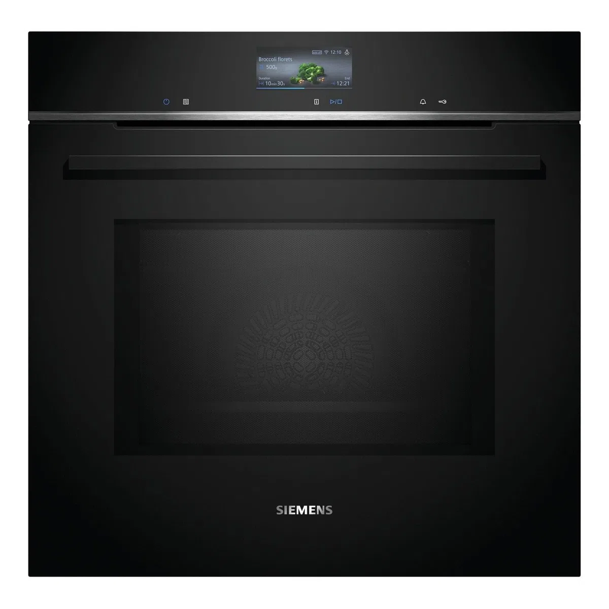 Siemens HM776GKB1 iQ700 - Forno da incasso intelligente con funzione microonde, 60 x 60 cm, 800 W, prodotto in Germania, nero, activeClean & humidClean autopulente, Air Fry, cookControl, touch screen