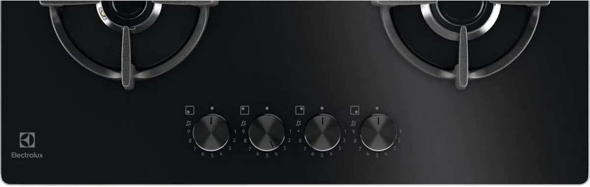 Electrolux Piano Cottura Gas EGG64272K Serie 600 60cm da Incasso 4 Fuochi Bruciatore Rapido Wok Nero