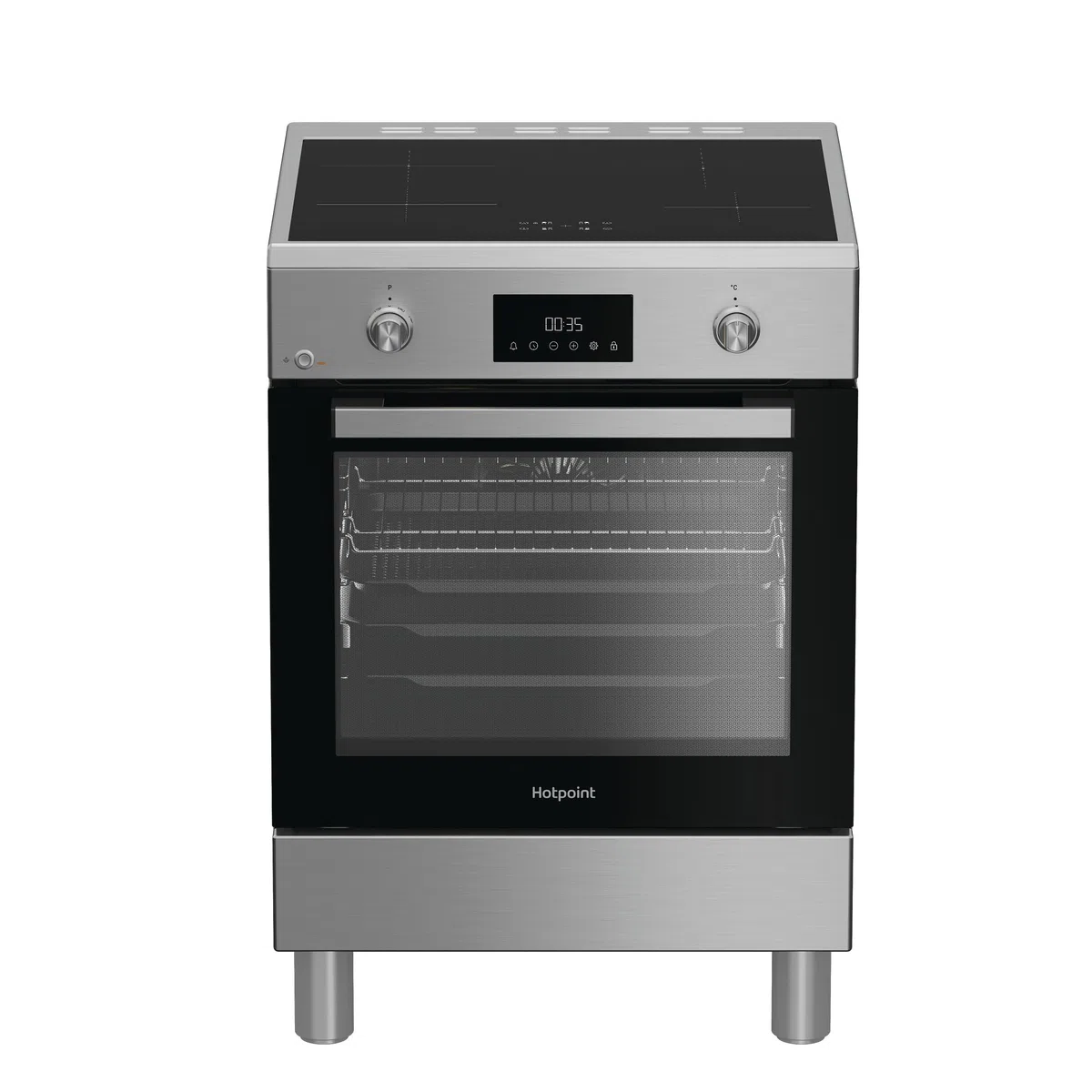 Hotpoint Ariston H6I8LMSAX kuchenka wolnostojąca 60x60 cm 72L piekarnik multifunkcyjny wentylowany płyta indukcyjna klasa A Diamond Clean Air Fry Active Multiflow stal nierdzewna