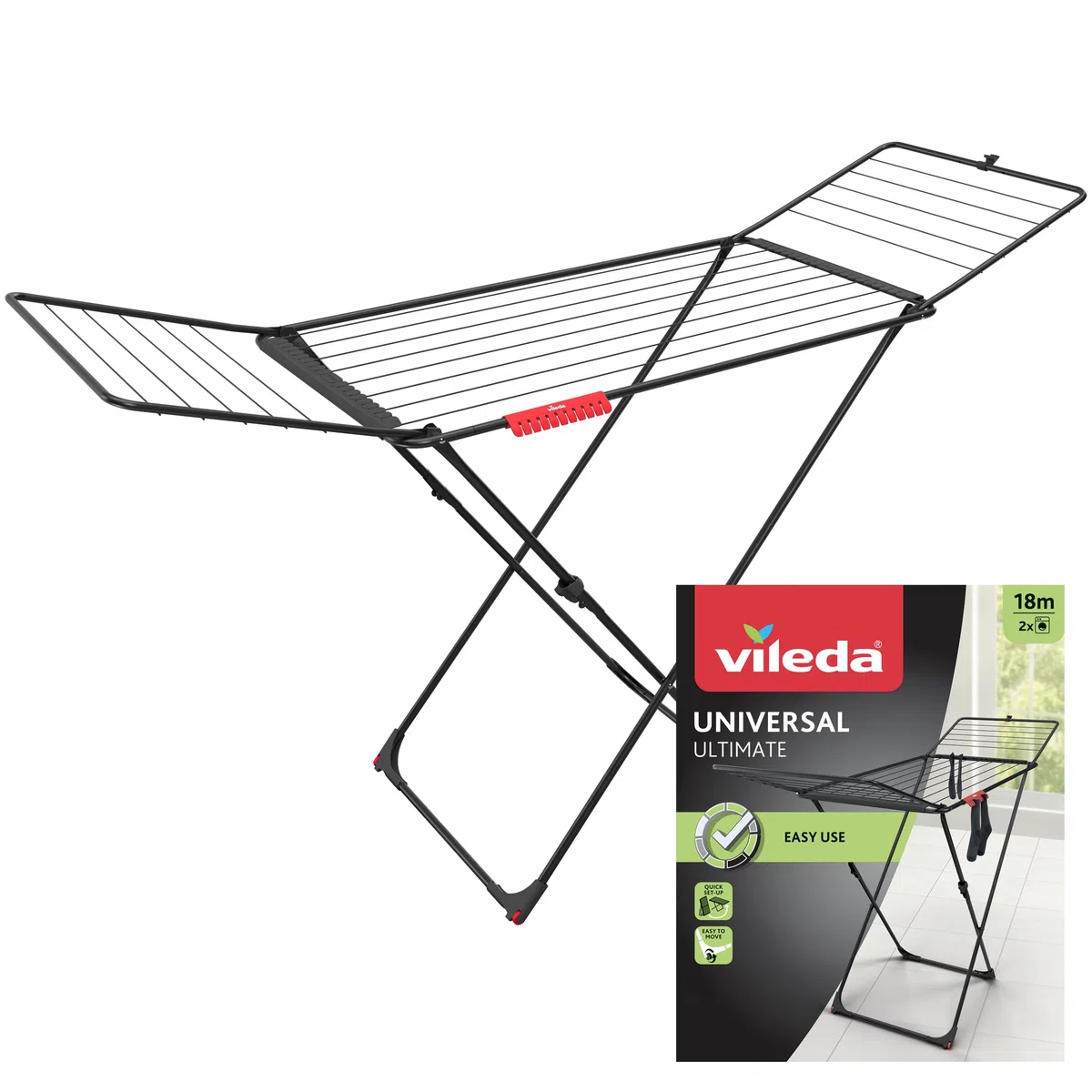 Vileda asciugatrice, Nero, 180x55x93 cm