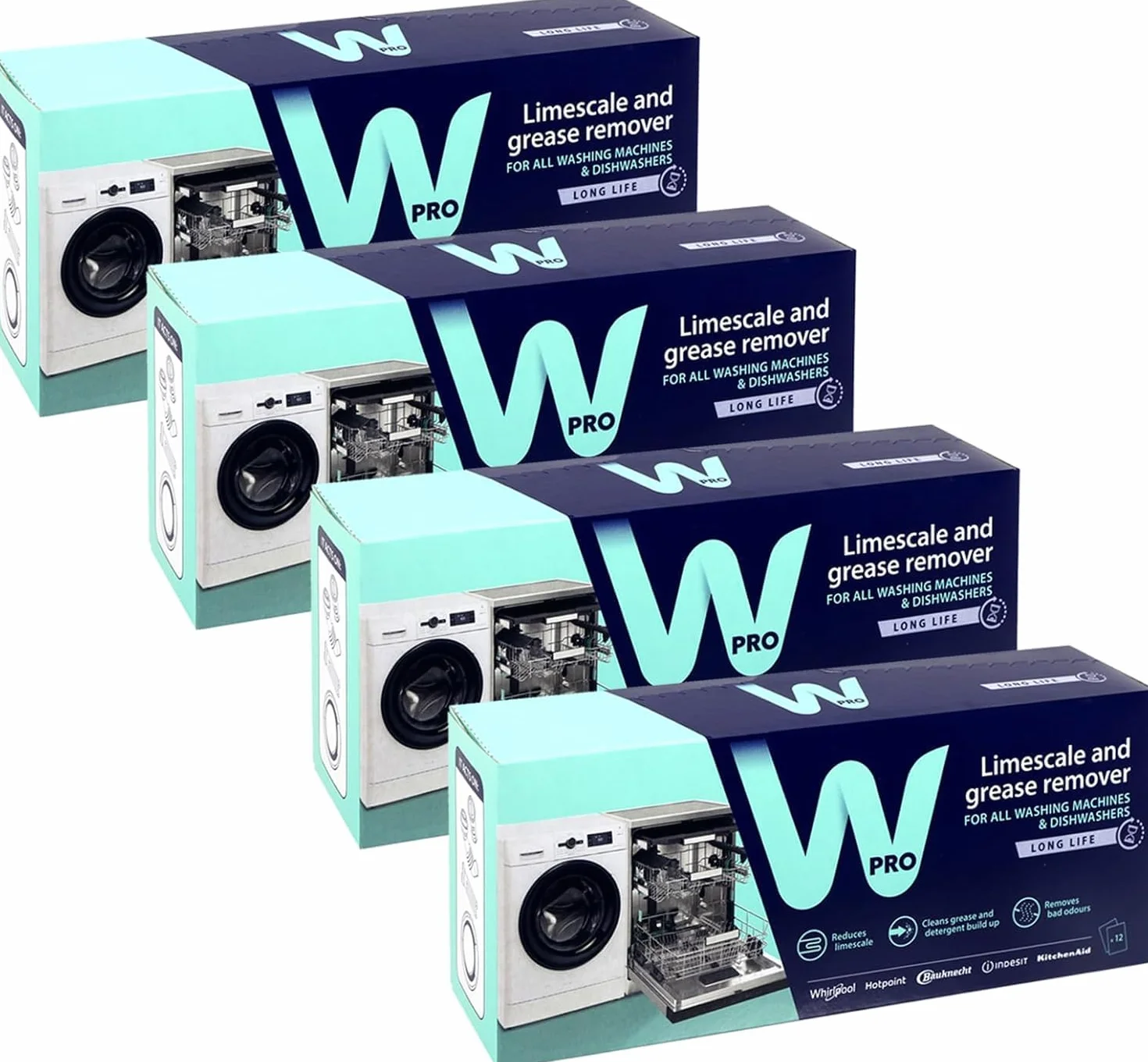Wpro universale lavatrice e lavastoviglie Disincrostatore e Grease Remover (48 x 50 g Bustine)
