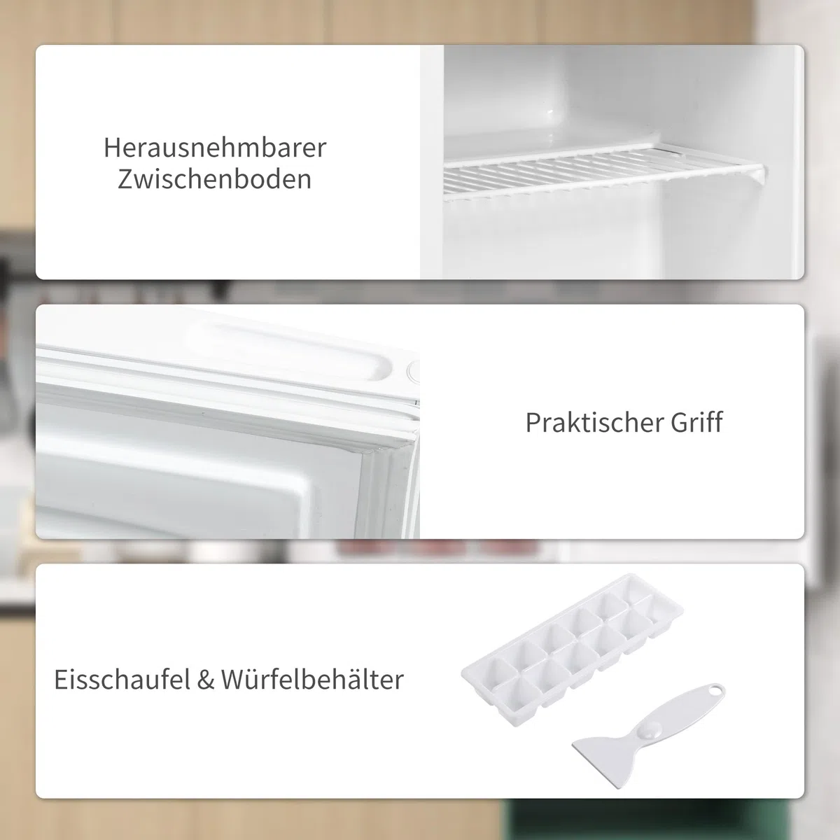 HOMCOM Mini congelatore 35 L box freezer elettrico a libera installazione 45 W mini congelatore mini frigorifero -14 a -24℃ Controllo della temperatura a 5 livelli 47 x 44,2 x 48,8 cm Bianco