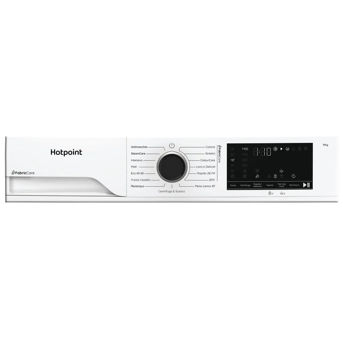 Hotpoint Ariston HB 123 CARE IT – Lavatrice 12 Kg Libera Installazione, Carica Frontale, 1400 giri/min, Classe A-30%, PetHair Care, FabricCare, ColorCare, SteamCare, Anti Macchia – Bianca 84,6 x 59,8