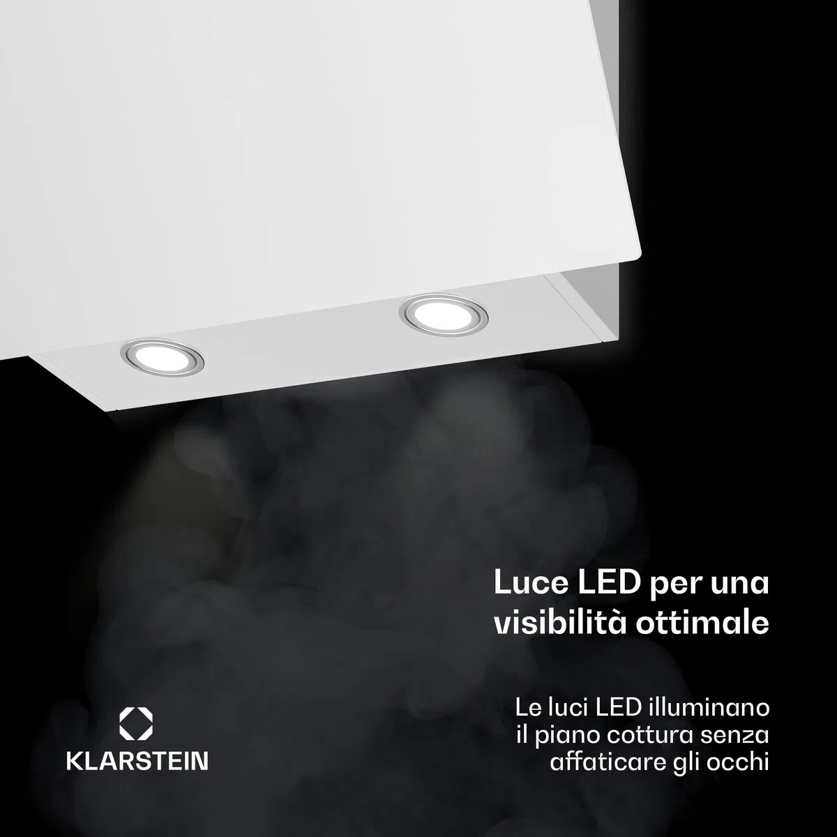 Klarstein Cappa Aspirante a Incasso 60cm, Cappa Cucina con Filtro, Cappa Cucina in Alluminio Lavabile in Lavastoviglie, Cappa Incasso con Flusso d'Aria 305m³/h, LED, Cappa Filtrante con Touch Control