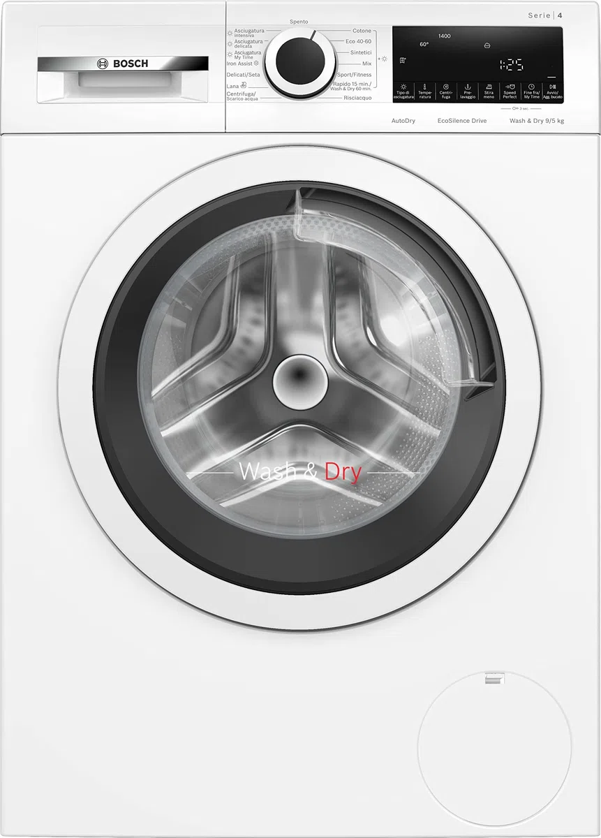 Bosch Serie 4 WNA144V0IT Lavasciuga 9/5 kg 1400 rpm Iron Assist Condensatore autopulente Speed Perfect AutoDry
