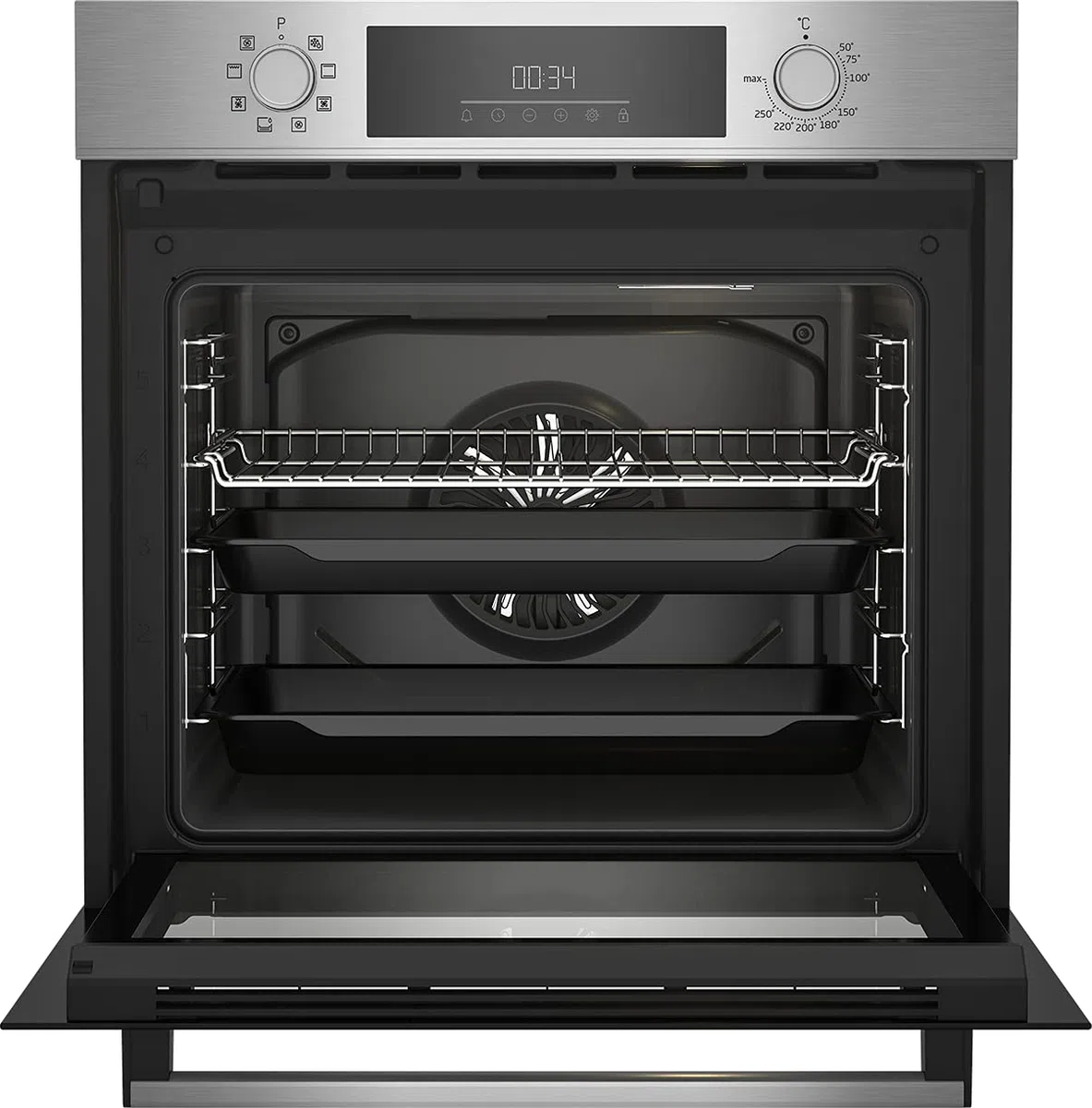 Beko BBIM12300X b300 - Forno da incasso, 60 cm, volume 72 l, pulizia a vapore SteamShine, 8 tipi di riscaldamento, AeroPerfect per cottura uniforme, forno multifunzione, acciaio inossidabile