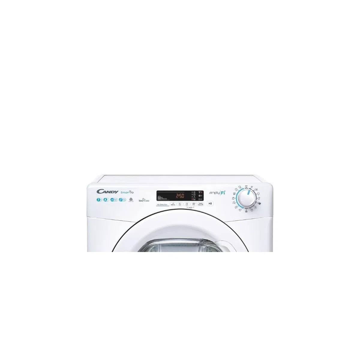 Candy Smart CSO4 H7A1DE-S Asciugatrice Slim a Pompa di Calore, 7 Kg, Wi-Fi + Bluetooth, Programma Stiro Facile, Libera Installazione, 60x46.5x85 cm, Bianco, Classe A +