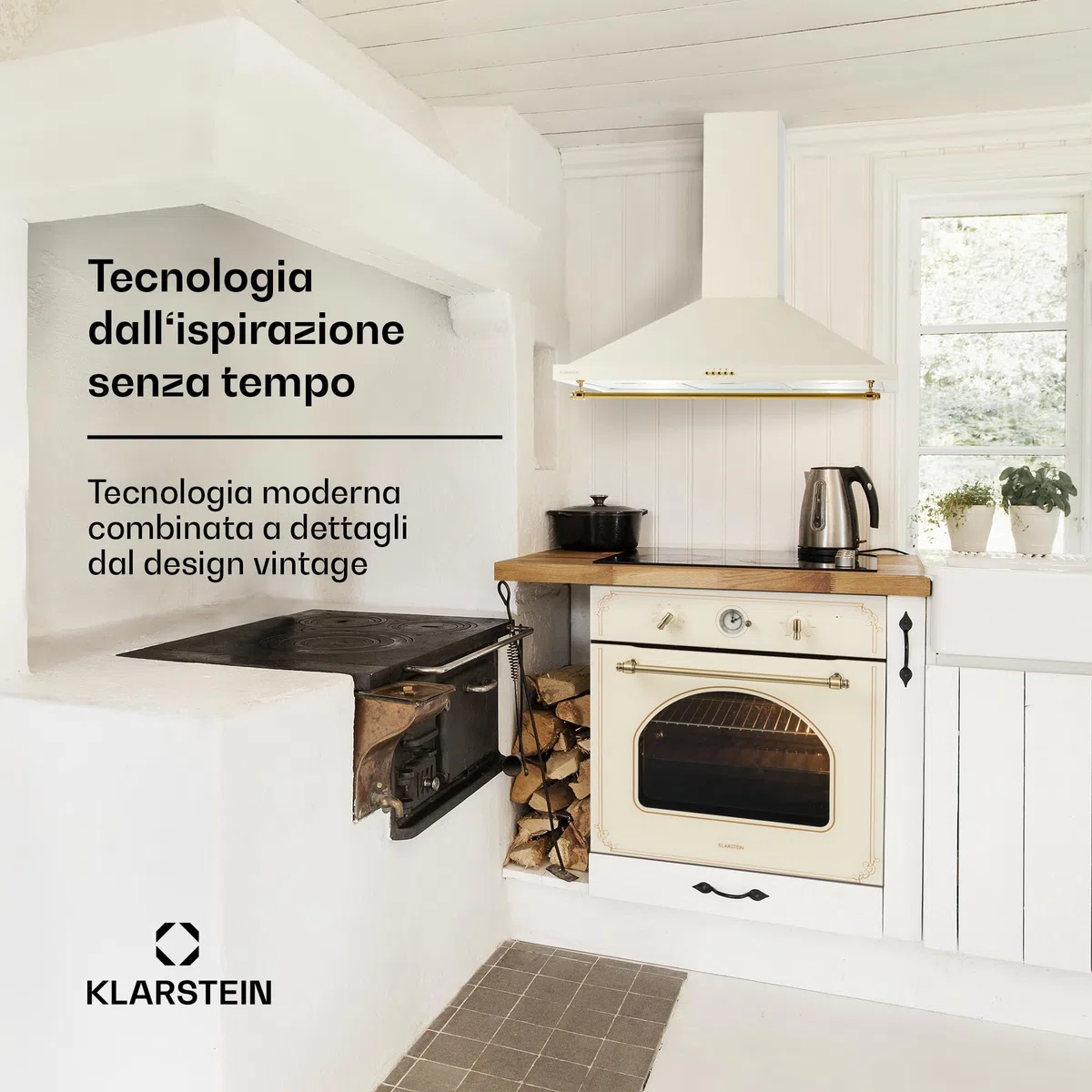 Klarstein Cappa Aspirante 90 cm Cucina Ventola Acciaio Inox Parete 591.5m³/h LED Classe A Filtro