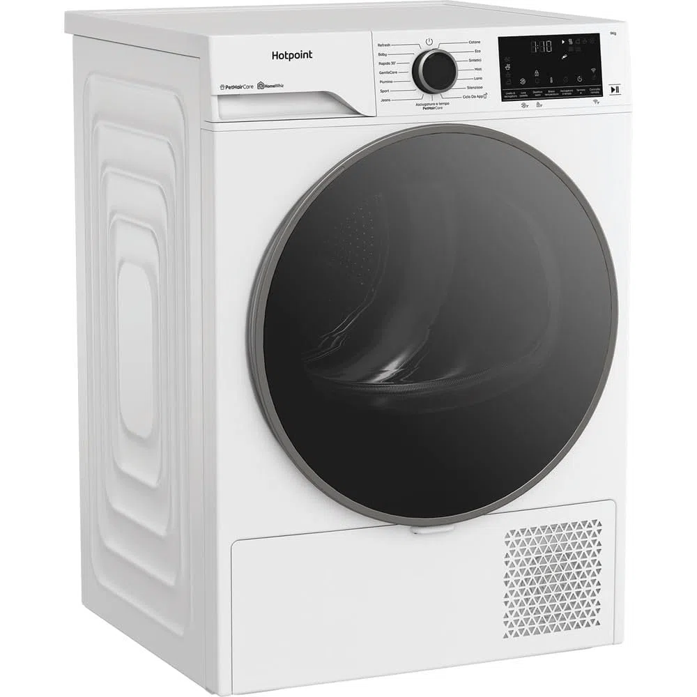 HPT 96D BS IT - Asciugatrice Classe A 9 Kg con Pompa di Calore Wifi Libera Installazione