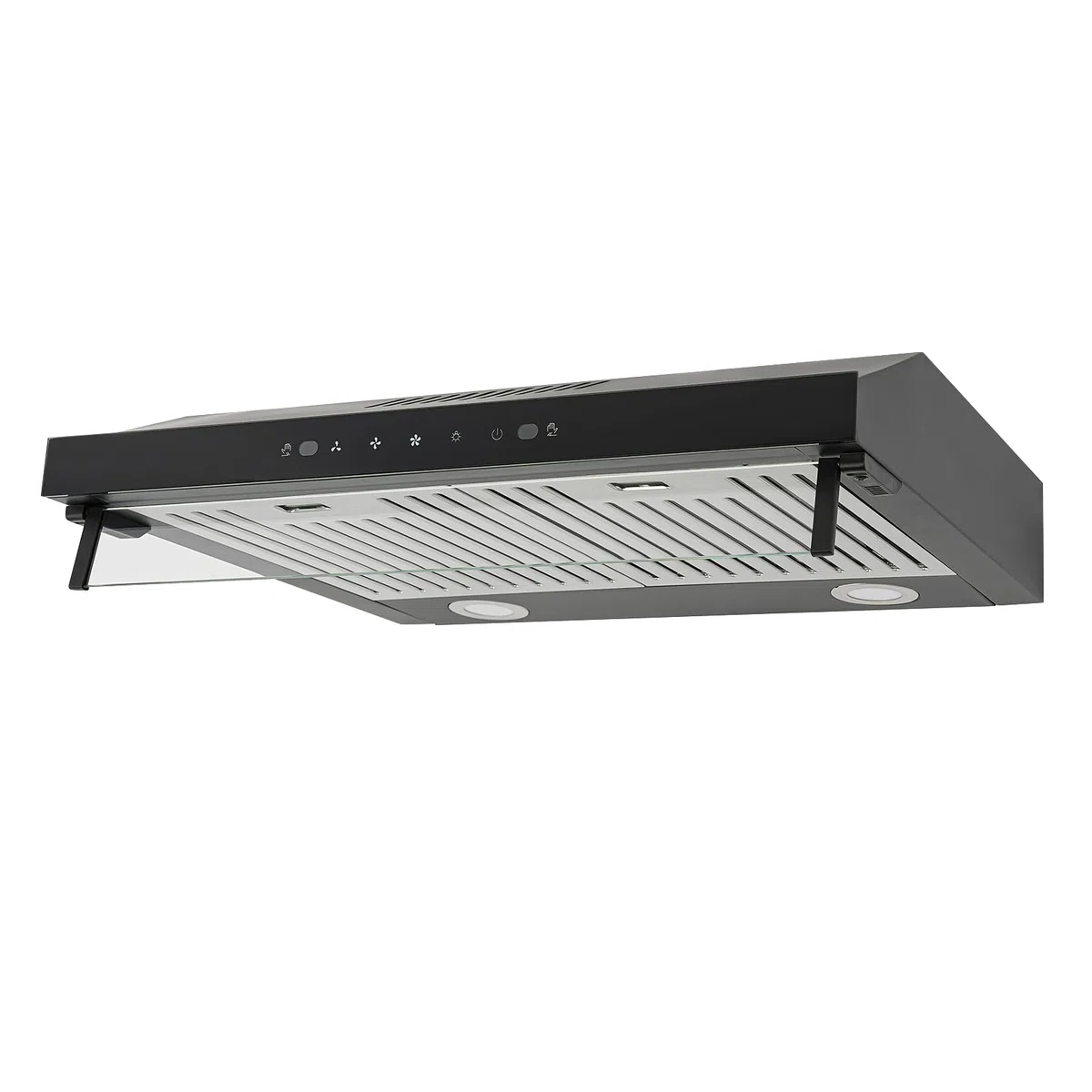 Cappa aspirante in acciaio inox con doppio motore, cappa aspirante da cucina con sensore touch e ricircolo d'aria, cappa aspirante con filtro ai carboni attivi