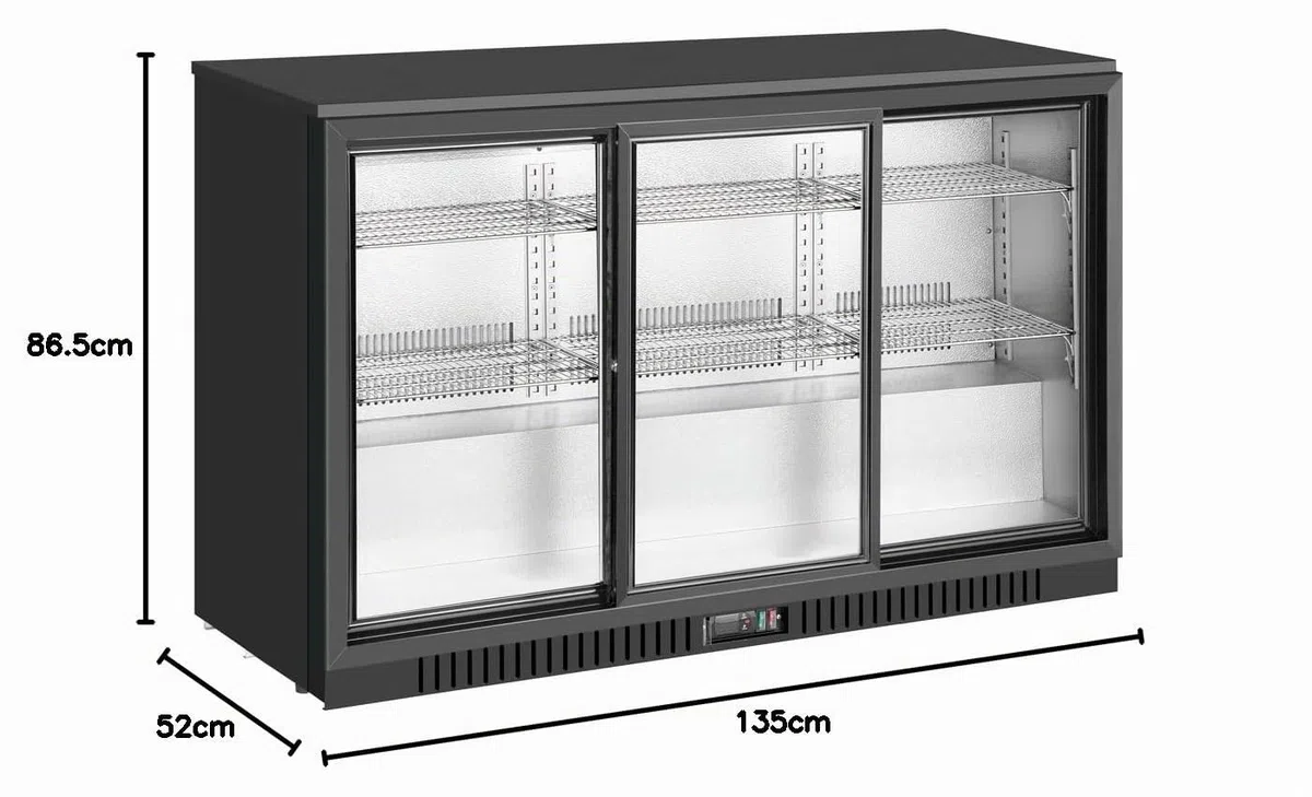 METRO Professional Frigo Vetrina per Bevande con Porta in Vetro, 308 L, alluminio/vetro, Refrigerazione Ventilata, con Serratura e Chiave