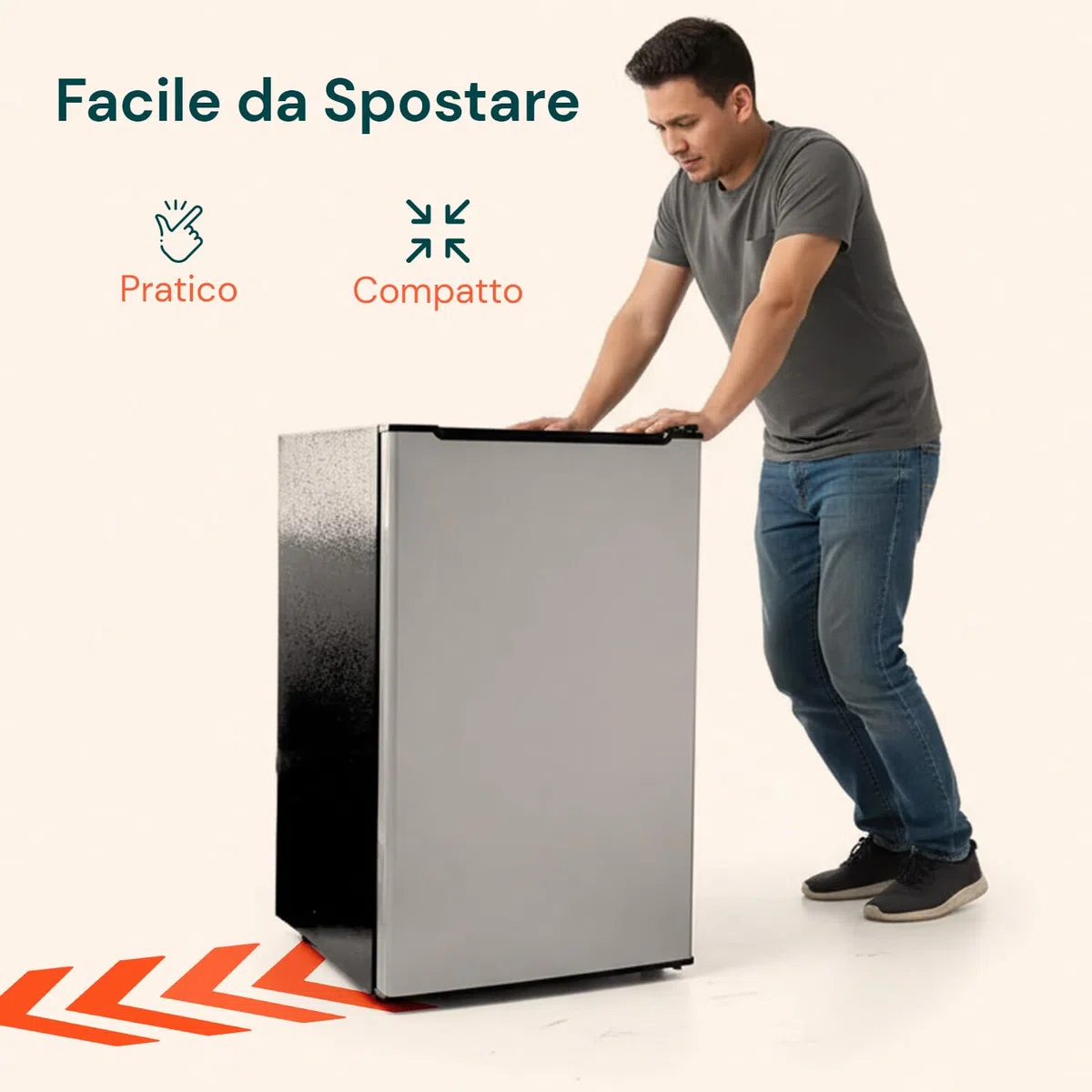 Avilia - Congelatore a Cassetti 80L con 3 Scomparti Estraibili e Porta Silver Elegante, Struttura Compatta da 47x44,5x83,5 cm, Facile da Posizionare e Perfetto come Congelatore Verticale