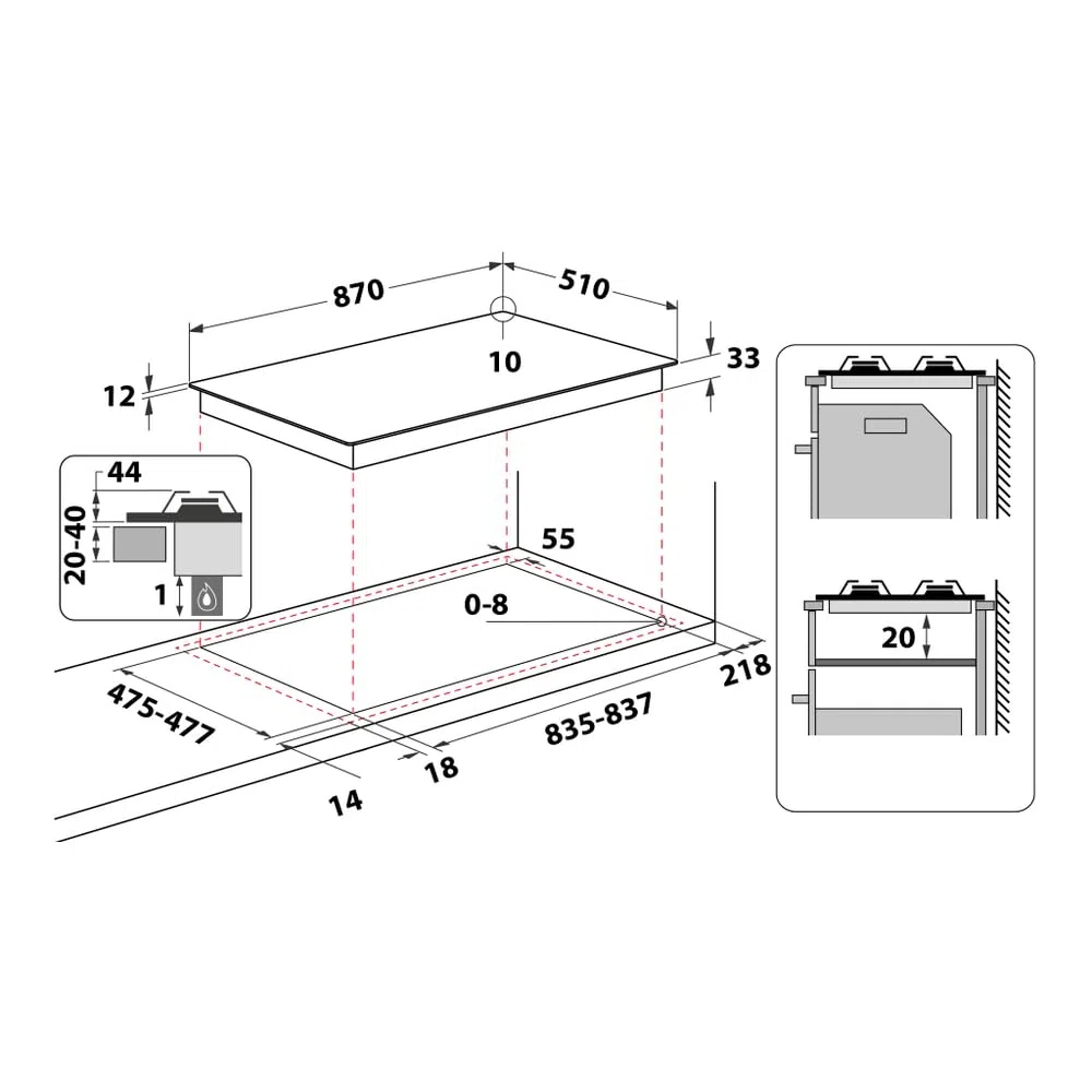 Hotpoint Ariston Piano cottura a gas PHN 962 TS/IX/HA 90cm inox