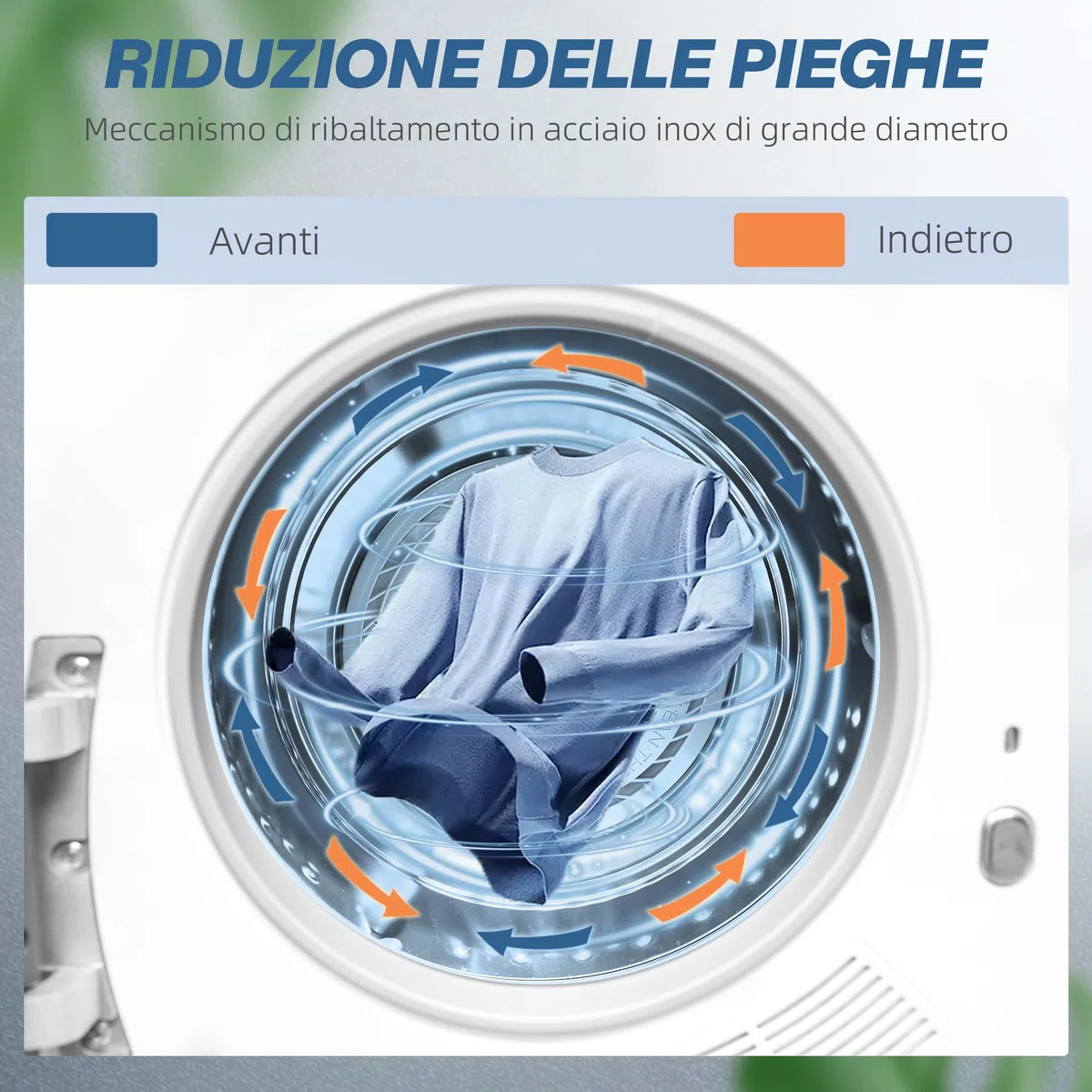 HOMCOM Mini Asciugatrice Portatile 4 kg, 6 Programmi, Display Touch, Asciugatrice Compatta 800W, Carica Frontale, Fino 60℃, Impilabile/Parete/Autoportante, Timer, Tamburo in Acciaio Inox, Casa, Bianco