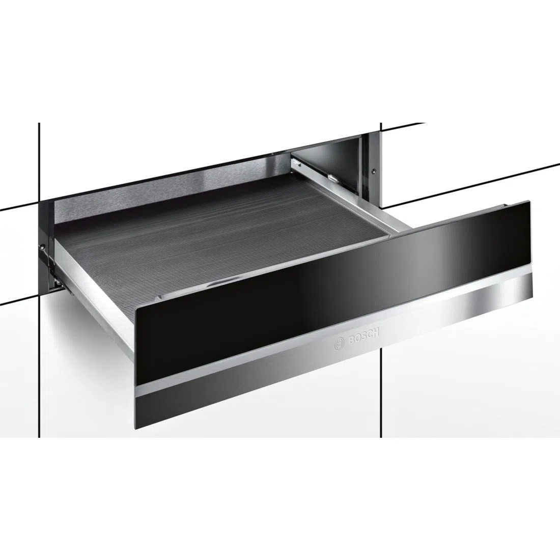 Bosch BIE630NS1 - Cassetto per accessori, serie 8, 14 x 60 cm, 21 l, max. 64 tazzine da caffè / 14 piatti, meccanismo push-pull, spazio per piccole stoviglie e utensili da cucina