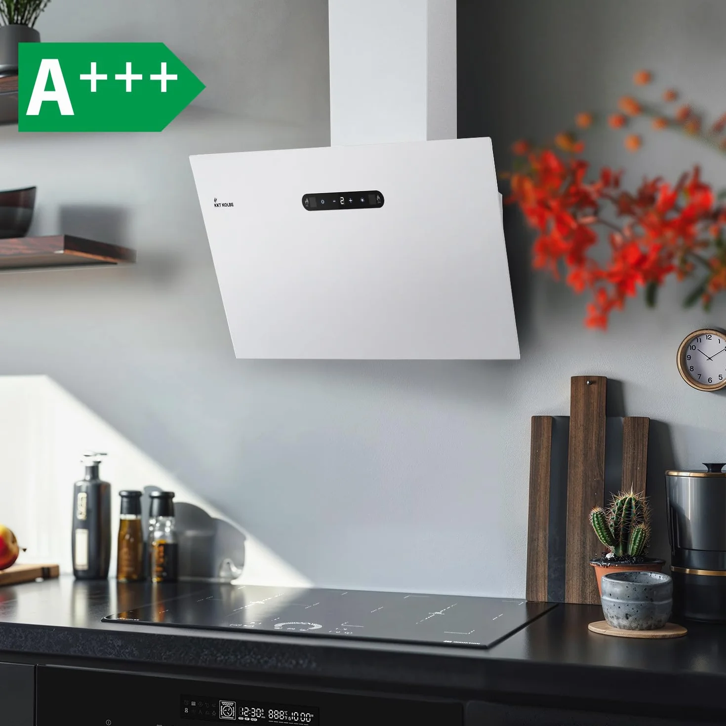 KKT KOLBE BASE6002W Cappa Aspirante 60 cm A+++ Bianco Metallo LED SensorTouch