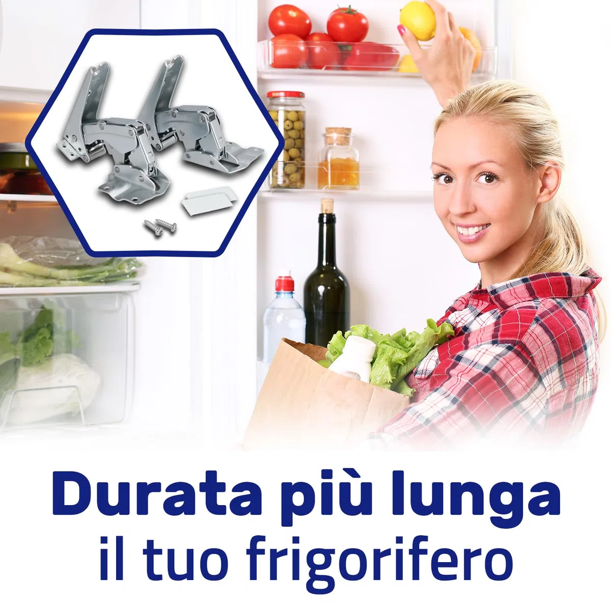 Bosch Siemens Miele Electrolux Cerniere Frigorifero Incasso 2 Pezzi con Viti e Tappi 00481147 481147 5546050 407131425/8
