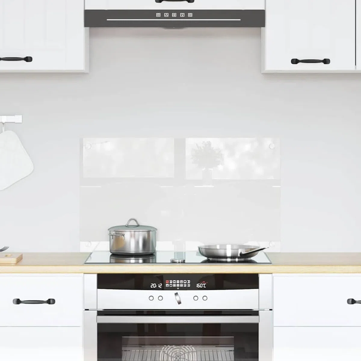 Gecheer Schienale da Cucina in Vetro temperato, Resistente al Calore e Durevole, 70 x 40 cm, Trasparente, per cucine Moderne