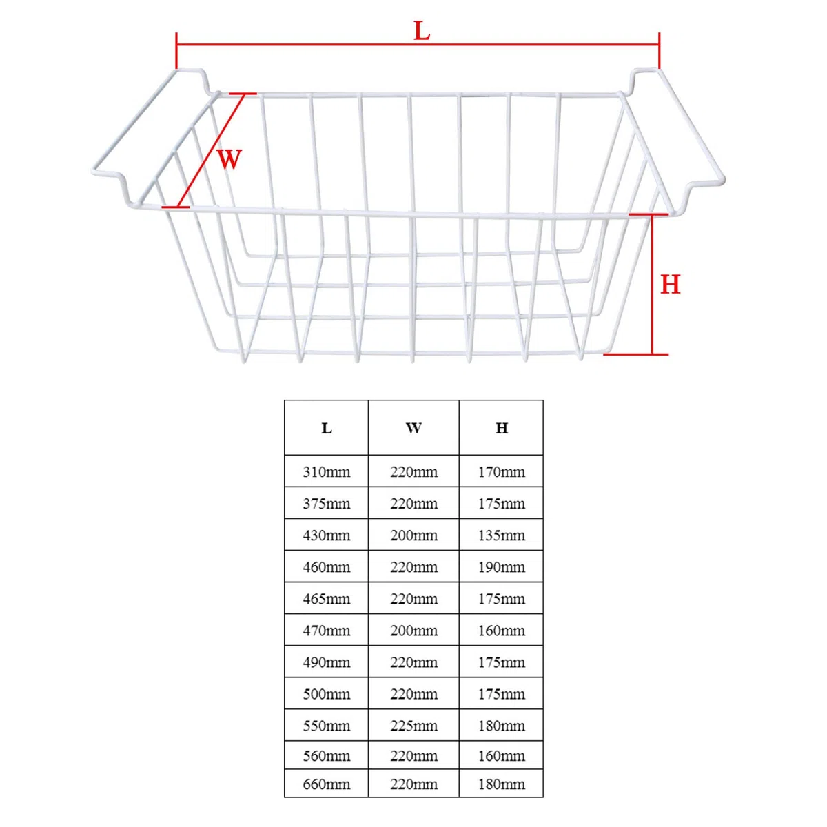 Cestello per congelatore a pozzetto appesso frigorifero organizzatore frigo cesto cestino in filo metallico separatore divisori