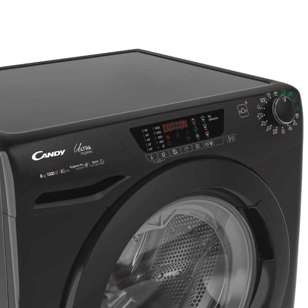 Candy HE1584TWMBB6-S Ultra Hygiene Lavatrice 8 Kg Classe A-10% Profondita' 53 cm Centrifuga 1500 giri Motore Inverter colore Nero