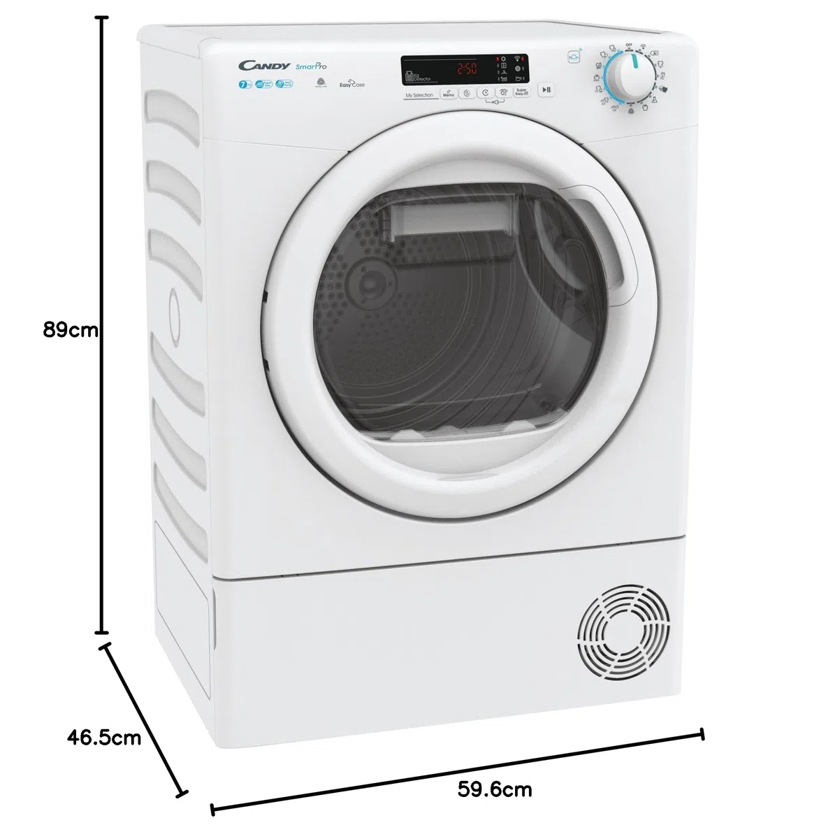 Candy Smart Pro Slim Asciugatrice Slim 7 Kg, Pompa di Calore, Libera Installazione, Classe A+, Connessione Wi-Fi + BLE, Controllo da App, Avvio Programmabie, 59,6 x 46,5 x 85 cm, Bianca - CSO4H7A1DE-S