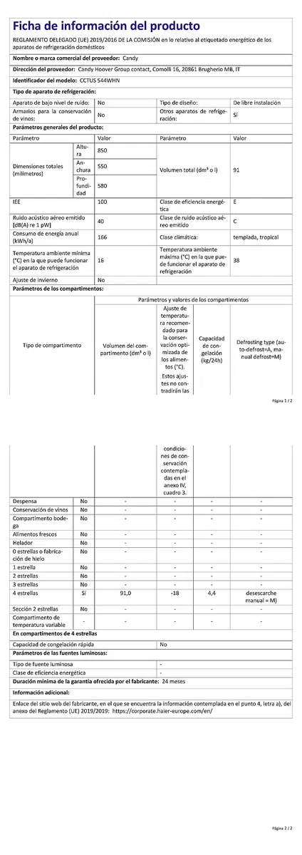 Congelatore Verticale 82 litri A++