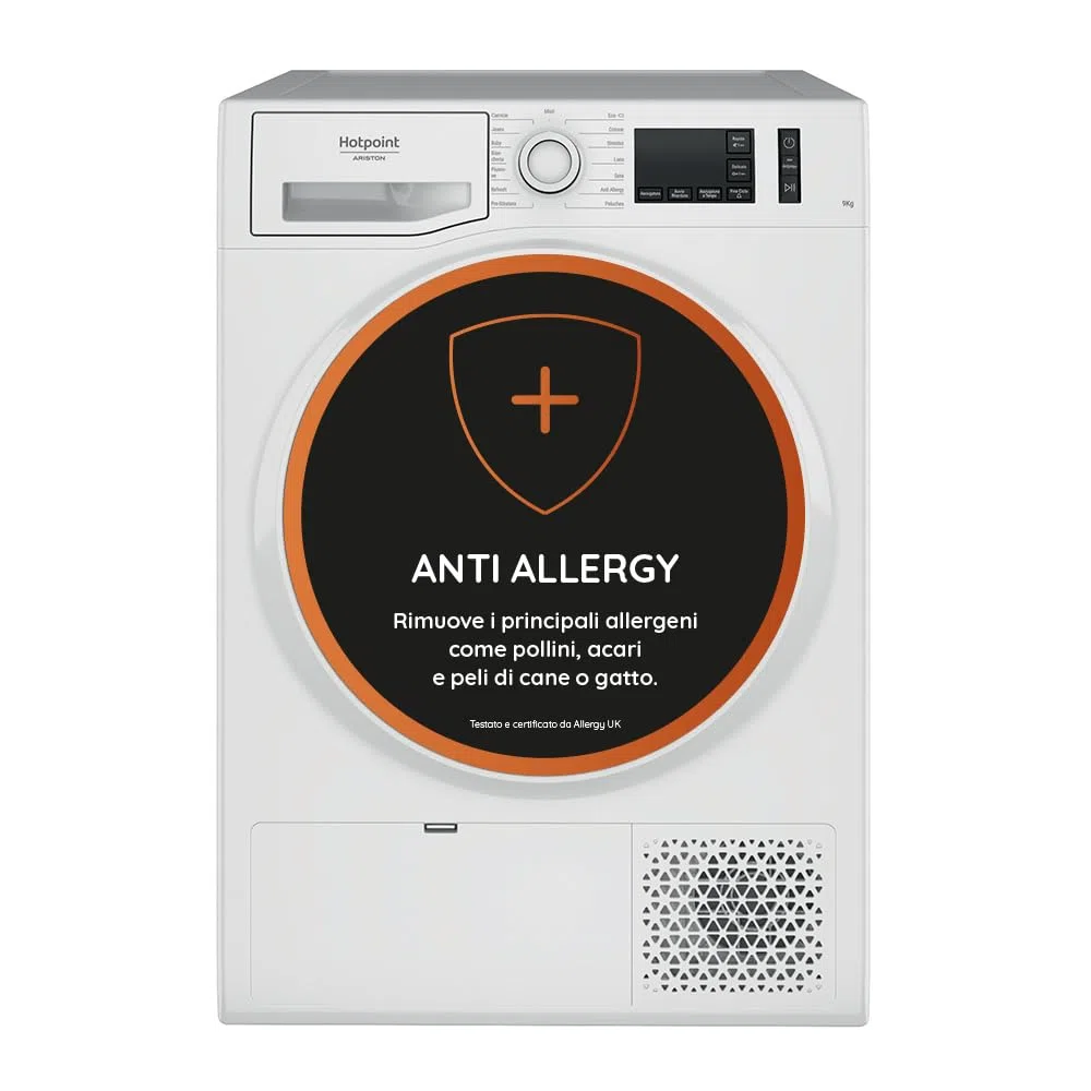 Hotpoint - Asciugatrice 9 Kg NT M11 92WK IT - Asciugatrice Pompa Calore Classe A++ A Libera Installazione, Altezza 84,9cm, Larghezza 59,5cm, Profondità 65,5cm.
