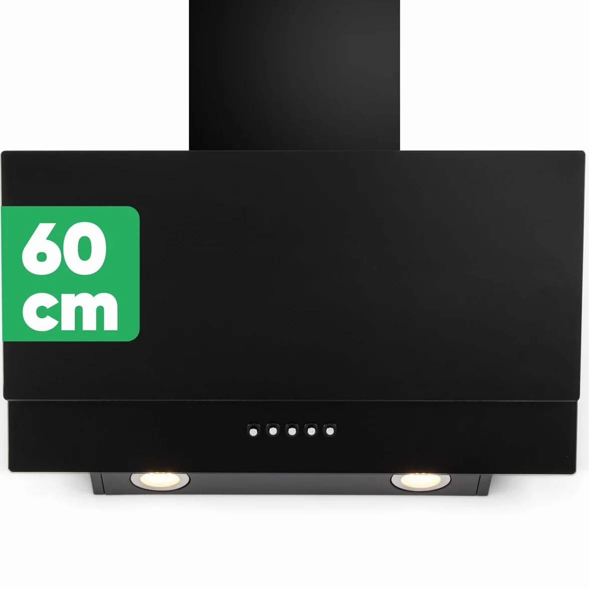 Bomann cofano cucina 60cm | ricircolo e scarico dell'aria | cofano gamma silenzioso | materiale di montaggio e tubo di scarico dell'aria | 3 livelli | cofano cucina | DU 7607 G nero