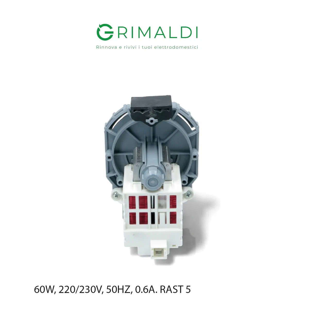 G GRIMALDI Motore Lavastoviglie Compatibile Indesit Ariston Hotpoint C00303737 M311 — 60W 220 230V 50Hz 0.6A — Attacco RAST 5 — Ricambio Alternativo 14012151