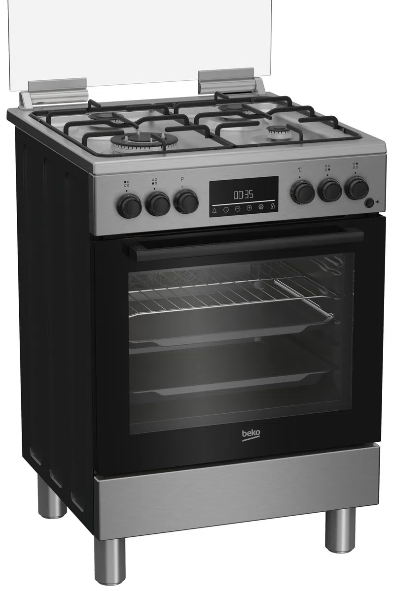 Cucina a gas con forno elettrico 60x60 cm inox 4 fuochi