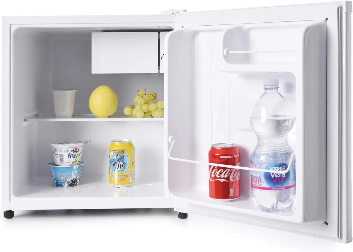 Melchioni ARTIC47LT Mini frigo bar con congelatore, Silenzioso, 46L, Compressore e freezer, Frigorifero piccolo portatile da camera, Frighetto per ufficio, B&B, Hotel
