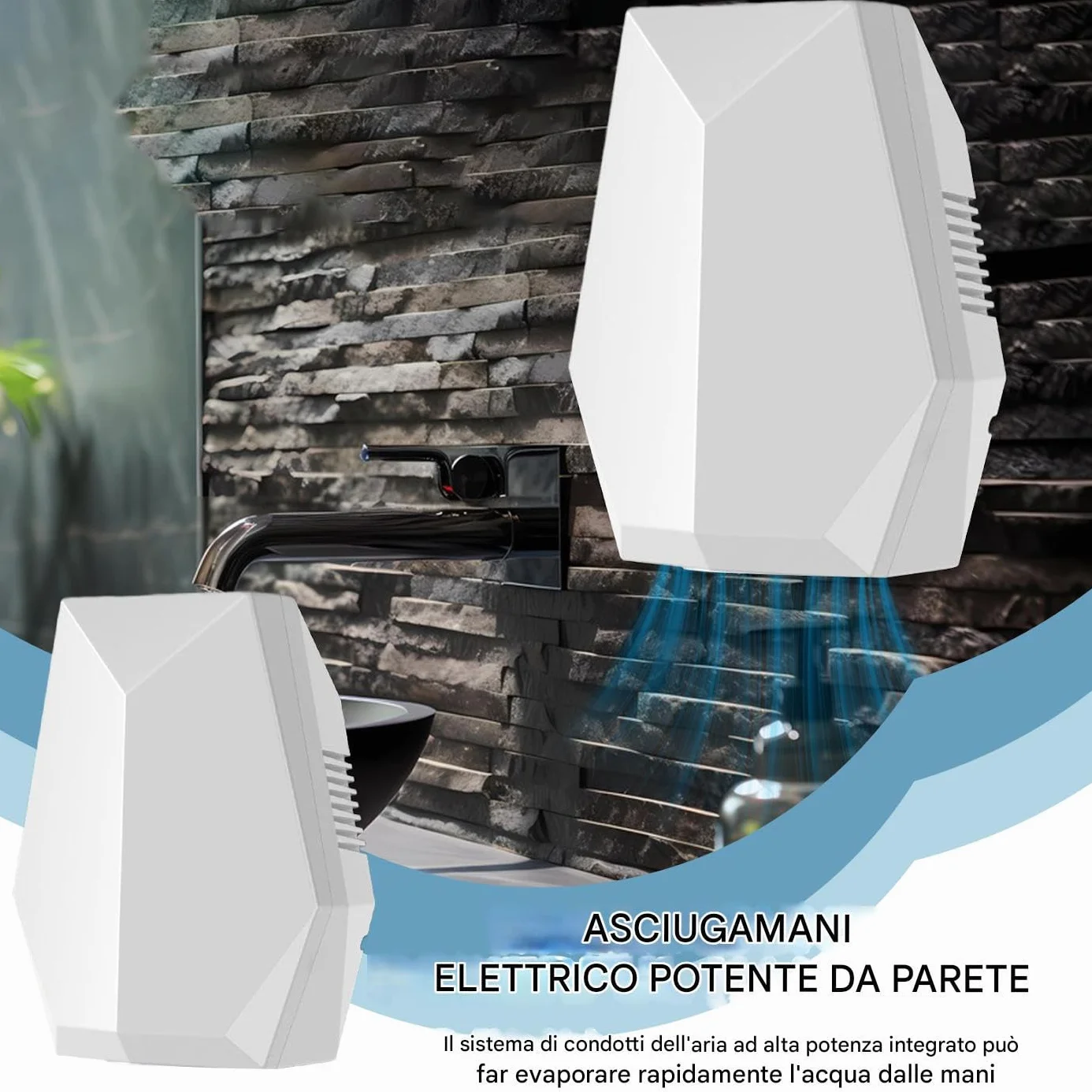 Asciugamani Elettrici | Asciugamani Commerciale Senza Contatto E Silenzioso - Dispositivo Automatico Con Funzione Ventilazione Per Bagni Hotel E Ristoranti